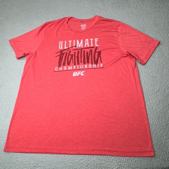 UFC Shirt Men 2XL XXL Red Crew Short Ultimate Fighting Championship Official USA - Picture 1 of 12